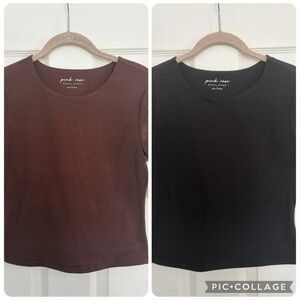 NWT Pink Rose set of cropped tees